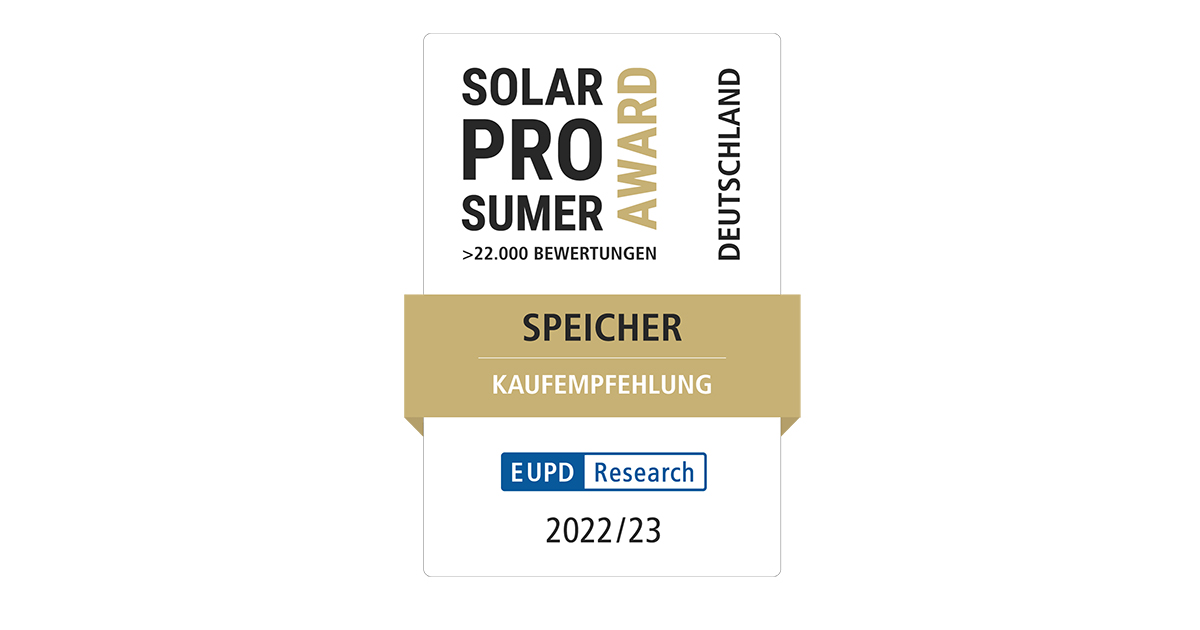 E3/DC mit dem SolarProsumerAward© ausgezeichnet